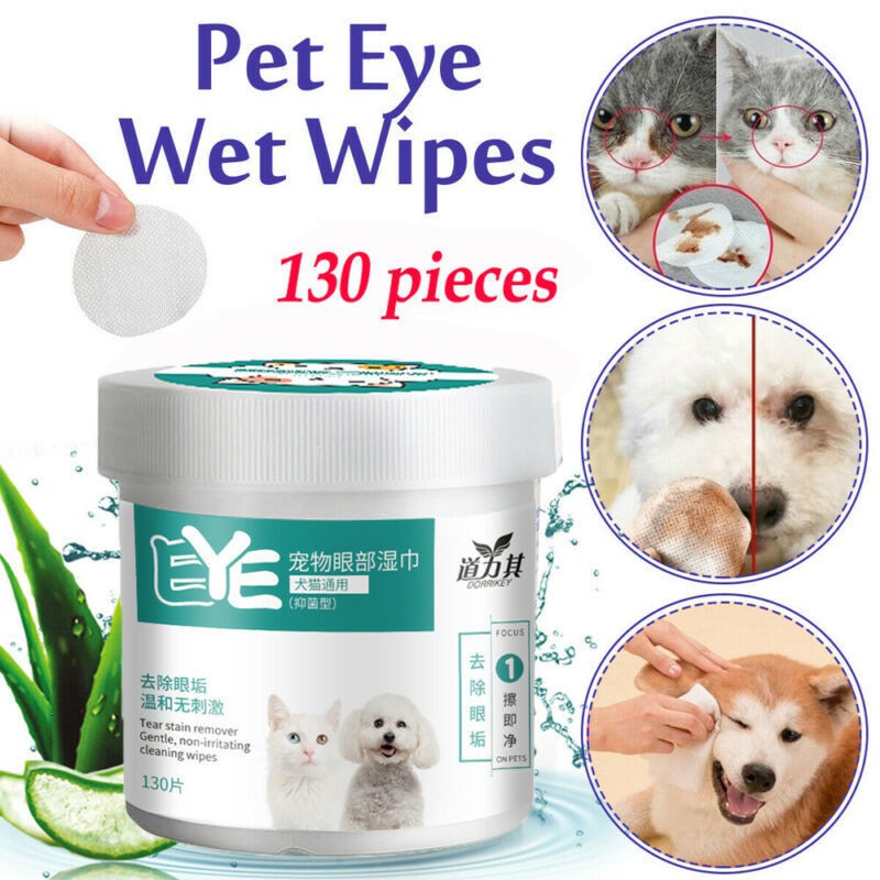 130 Khăn ướt vệ sinh mắt cho thú cưng tiện dụng
