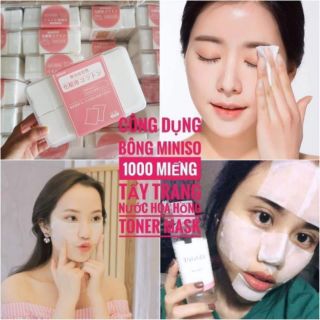 Hộp bông tẩy trang miniso , Oli Bear, 222 Nhật Bản 1000 miếng