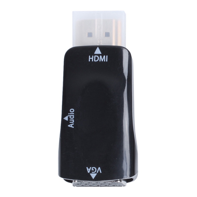 Bộ chuyển đổi HDMI tương thích sang VGA Mạ vàng với đầu nối Cáp âm thanh 3,5 mm cho PC, Laptop, DVD, Desktop, TV box hoặc các thiết bị đầu vào tương thích HDMI khác - Đen