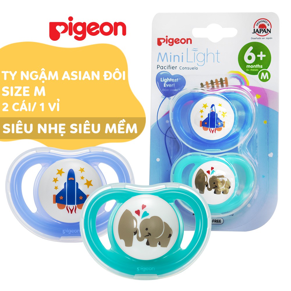 [CHÍNH HÃNG]Ty giả Pigeon cho bé vỉ 2 chiếc hàng chính hãng đầu ty silicon siêu mềm