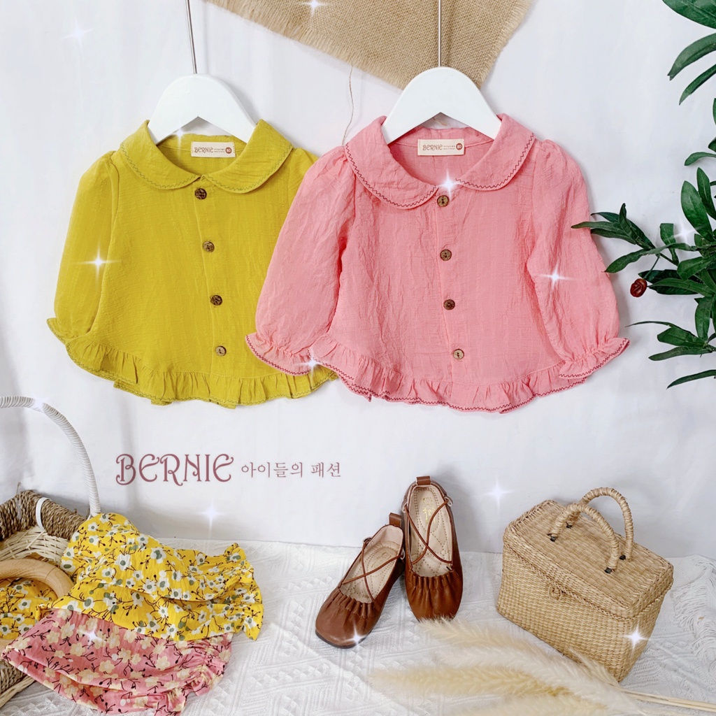 Bộ đũi cổ sen hoa nhí siêu yêu cho bé, bộ thu đông dài tay bé gái