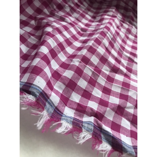 Vải thô carô tím cẩm