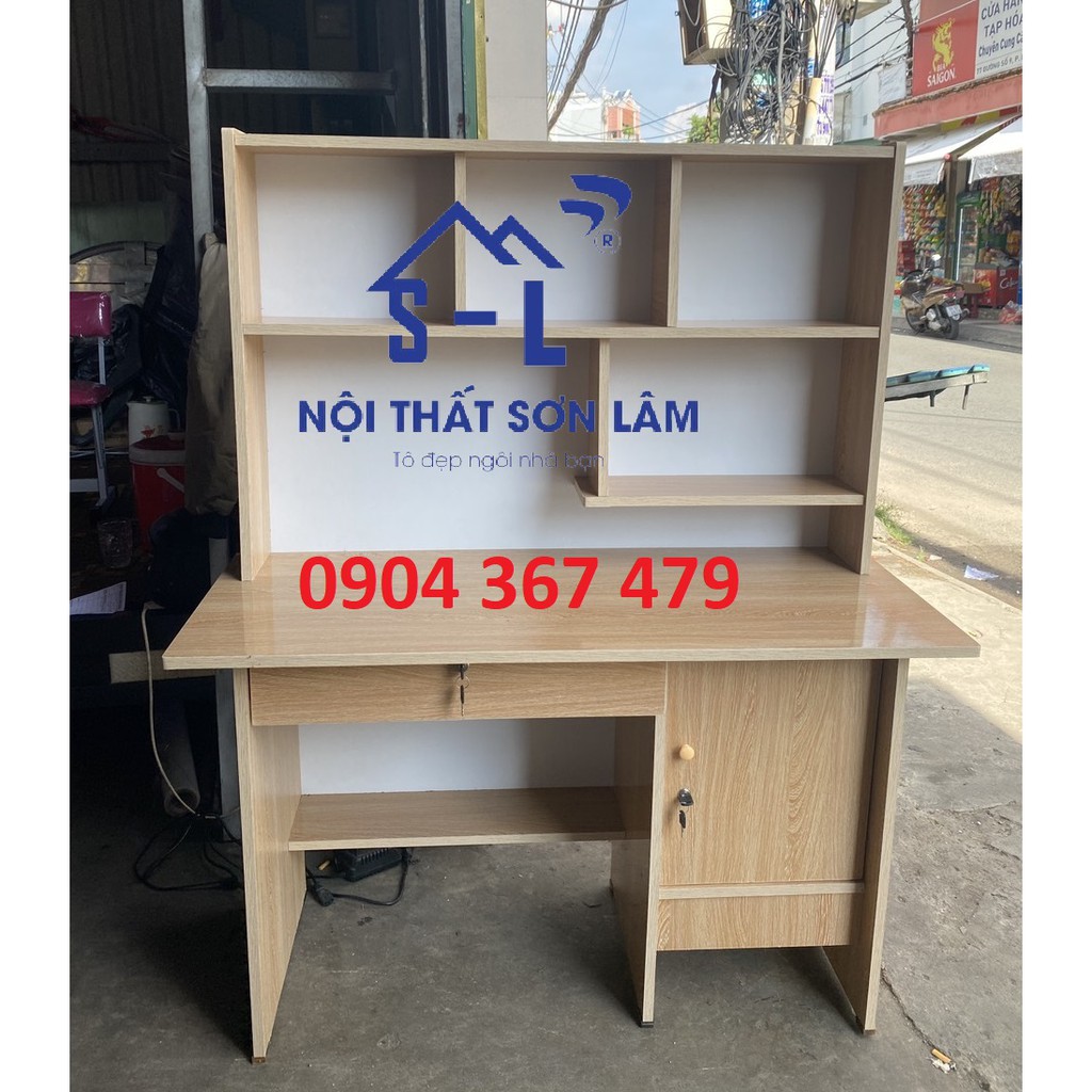 Bàn học sinh liền kệ 1m 1m2 giá rẻ kèm ghế ngồi cho bé