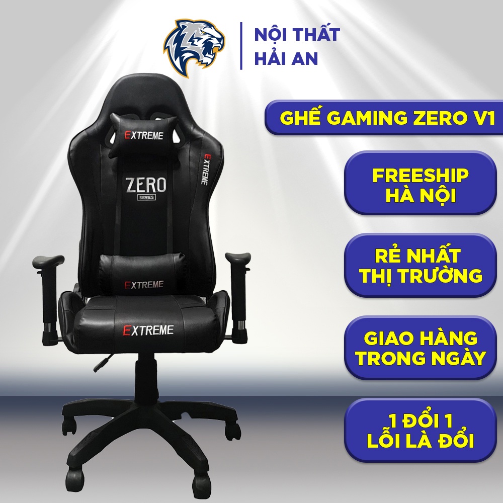 ✿◘✟Ghế Gamming Zero HA14 Chính Hãng Cao Cấp, Game Thủ Nâng Hạ, Ngả Lưng, Bọc Da Cấp - Nội Thất Hải An