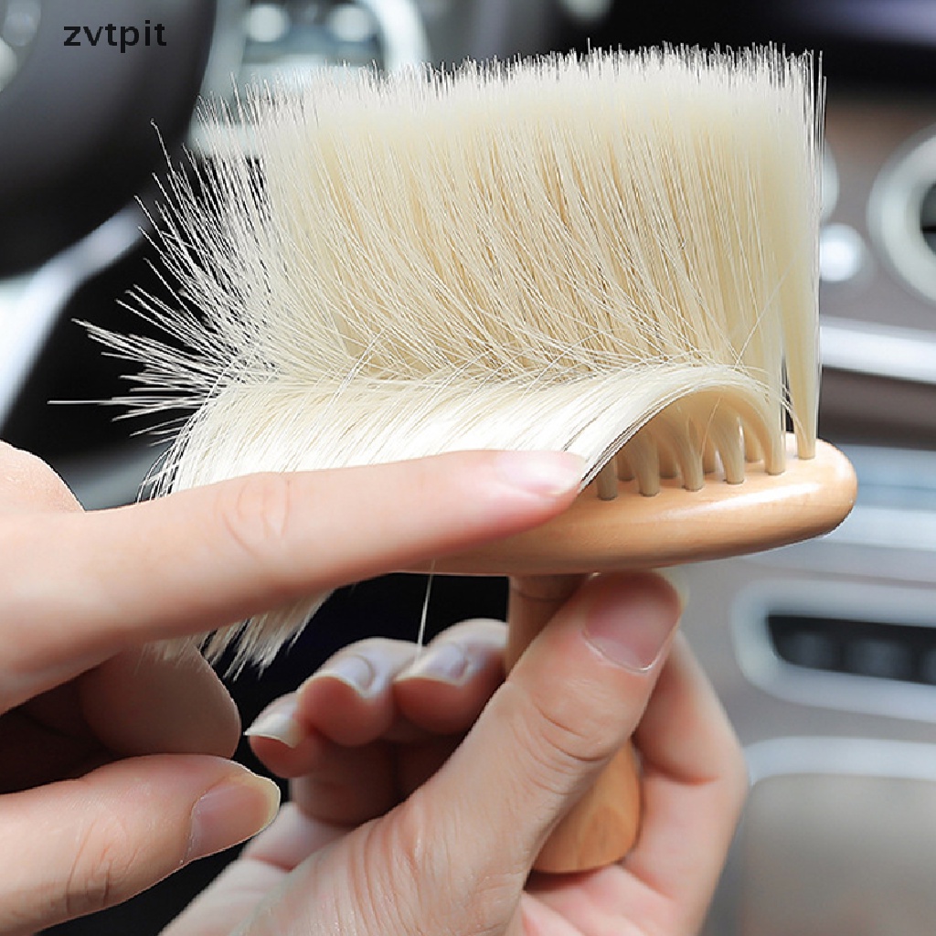 [ZVPT] Bàn Chải Vệ Sinh Khe Thông Khí Xe Hơi Bằng Gỗ Cứng Lông Mềm DSF