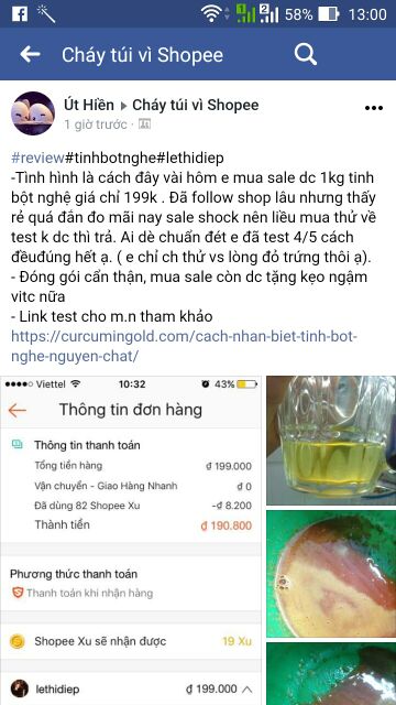 FREESHIP ĐƠN 99K_0,5kg tinh bột nghệ vàng lọc tinh dầu nguyên chất, có chứng nhận an toàn tp của sở y tế