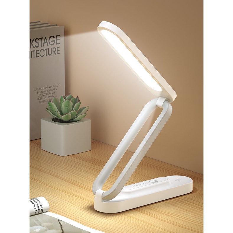 Đèn Học Để Bàn Tích Điện Gấp Gọn Di Chuyển Tiện Lợi 3 Chế Độ Sáng, Đèn LED Chống Cận Đọc Sách, Làm Việc Bảo Vệ Mắt
