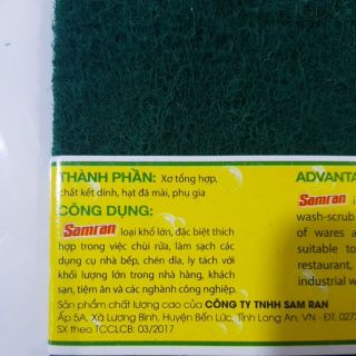 COMBO 2 Miếng chùi rửa_ Cước xanh nhám_Samran