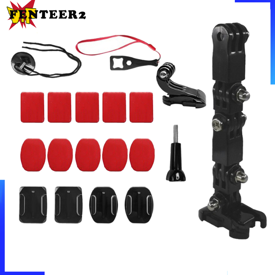 [Fenteer2  3c ]Helmet Chin Mount Bracket Easy Install Sport Camera Adapter for GoPro 7 6