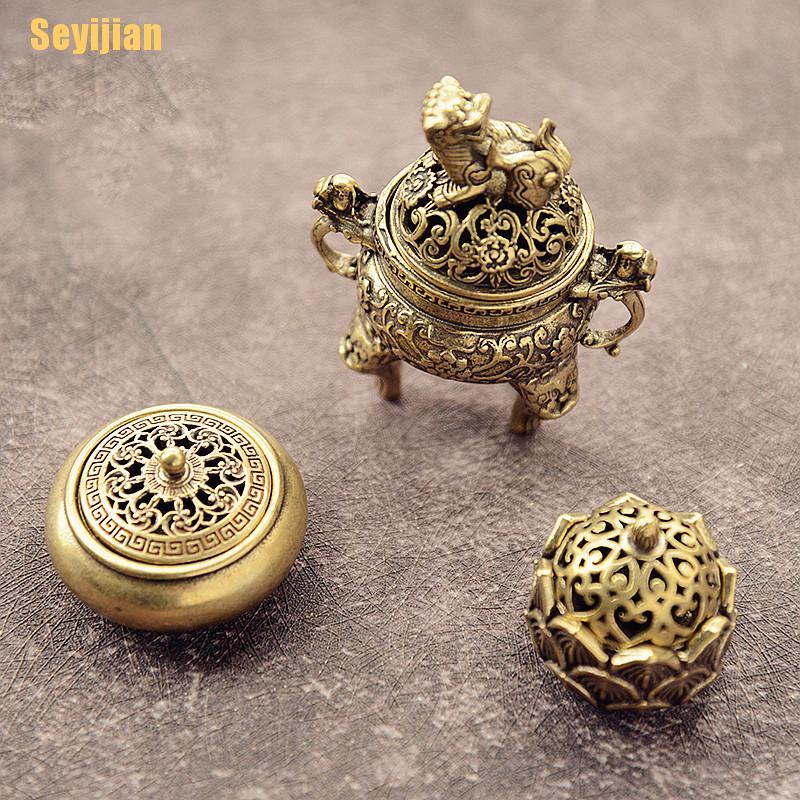 Đế Đốt Trầm Hương Mini Bỏ Túi Bằng Đồng Thau Hình Hoa Sen