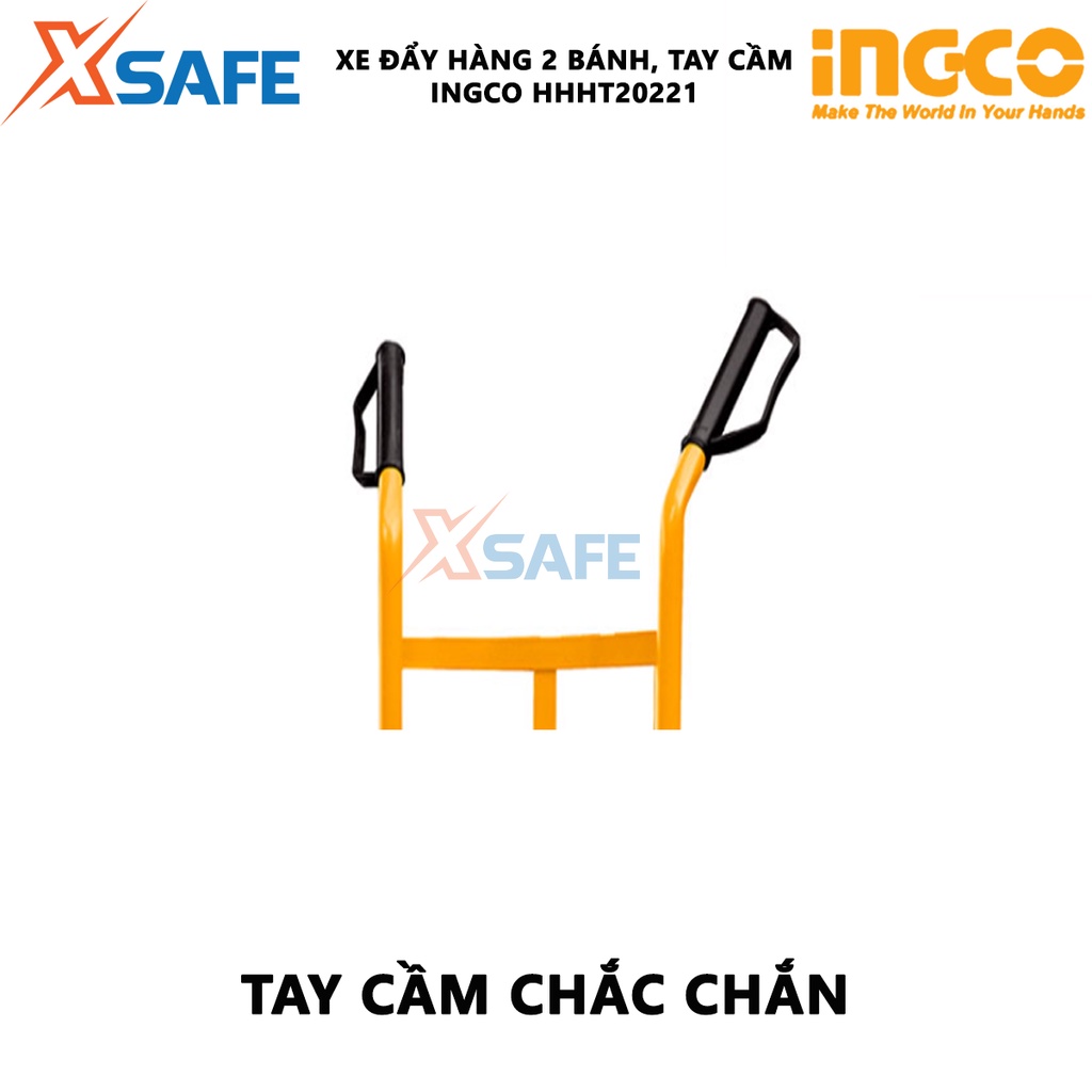 Xe đẩy hàng 2 bánh INGCO HHHT20221 Xe kéo hàng cầm tay khả năng tải 150kg, độ dày tấm thép 3.5mm, bánh xe khí nén -XSAFE