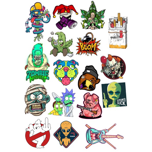 Bộ 70 STICKER dán nón bảo hiểm, laptop cực ngầu, 420