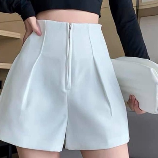 Quần short nữ - quần sooc đùi nữ lưng cao khóa trước chất tuyết mưa đẹp q636 SUTANO