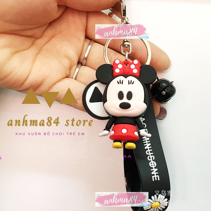 Móc Khóa Chuột Mickey - Móc Khóa Phim Hoạt Hình Chuột Mickey - Có dây đeo lục lạc - anhma84 store