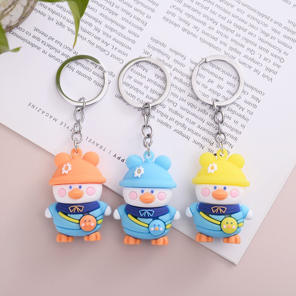 Móc khóa gắn búp bê vịt vàng dễ thương dùng làm quà tặng