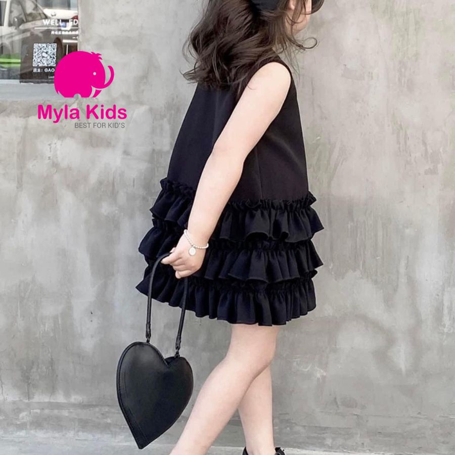 Váy đuôi cá chất liệu đũi mộc cực mát, váy đuôi cá dáng xuông không tay cho bé gái 8-40kg Mylakids