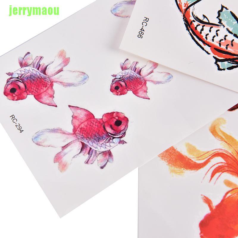 [JERU] Goldfish Temporary Tattoo Women Body Art Animal Waterproof Tattoo Sticker ERHZ