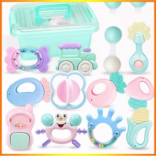 bé girl baby sắc đẹp boy b đồ chơi 🌟🌟🌟 Bộ 8 - 14 chi tiết đồ chơi xúc xắc,gặm nướu,cầm nắm cho bé