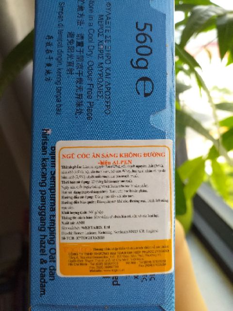 Ngũ cốc giảm cân hoa quả sấy khô Alpen không đường nho, hạnh nhân, hạt dẻ 560gr NK Anh - ÂU CHÂU SHOP