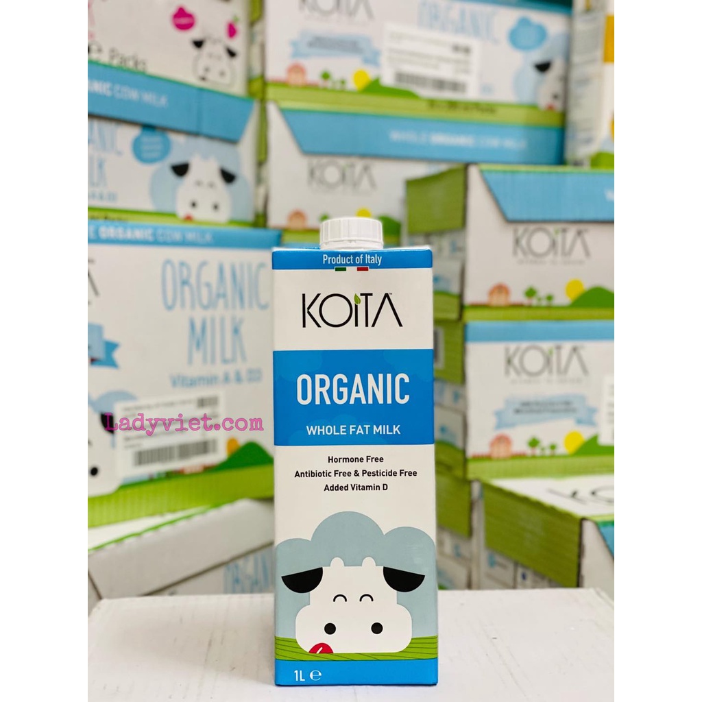[COMBO] 12 hộp sữa tươi hữu cơ Koita 1 Lít các vị (nguyên kem/ít béo/ không lactose)