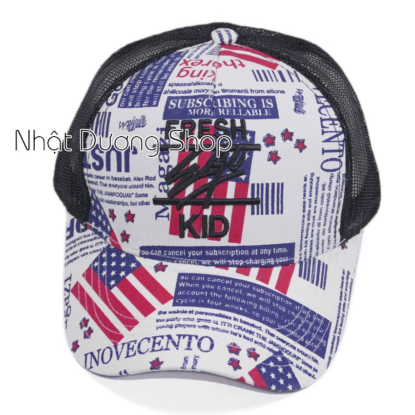 Nón kết lưới Fresh - Lá cờ Chất liệu Cotton kết hợp với vải lưới tạo nên sự độc đáo mới lạ