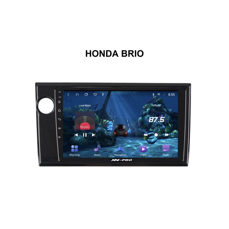 Mặt dưỡng Honda Brio lắp màn android 9 inch