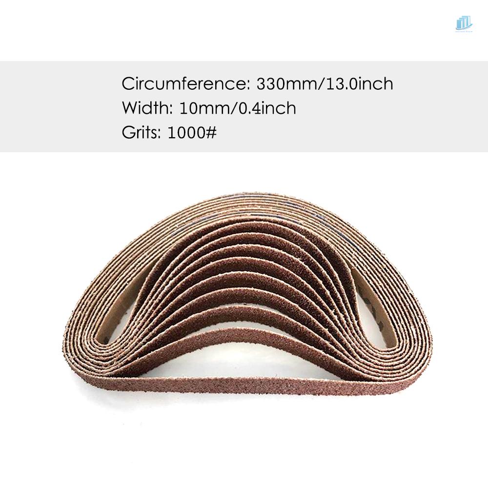 Set 10 Dây Đai Chà Nhám 1000 Grit s2mwvn6 10x330mm Dành Cho Máy Mài Điện