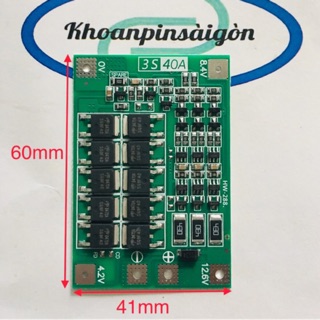 Mạch 3S- 40A balance loại tốt, bảo vệ cân bằng cell pin.