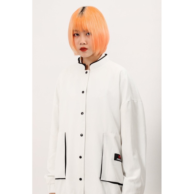 SAYO BOMBER - WHITE (Áo khoác màu trắng in hình ZUNEZX) | BigBuy360 - bigbuy360.vn