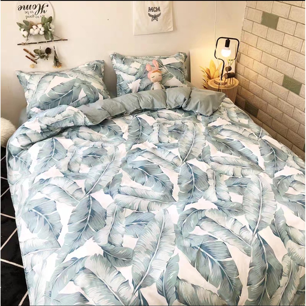 Bộ Ga Gối Trải Giường Poly Cotton bo chun miễn phí, Ga trải giường