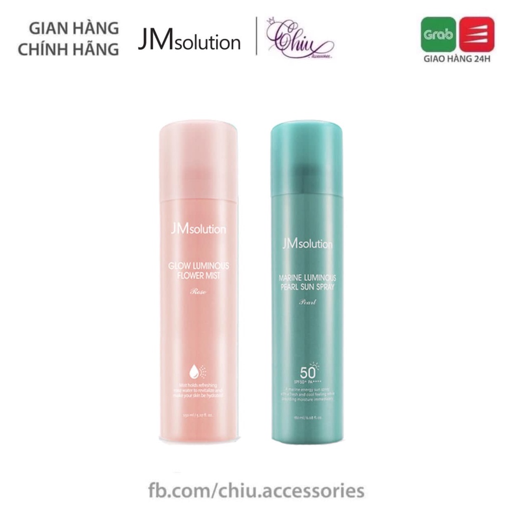 Xịt Chống Nắng Toàn Thân Jm Solution Spf 50 PA++++ nâng tone, dưỡng ẩm cho da chiết xuất từ ngọc trai và hoa hồng