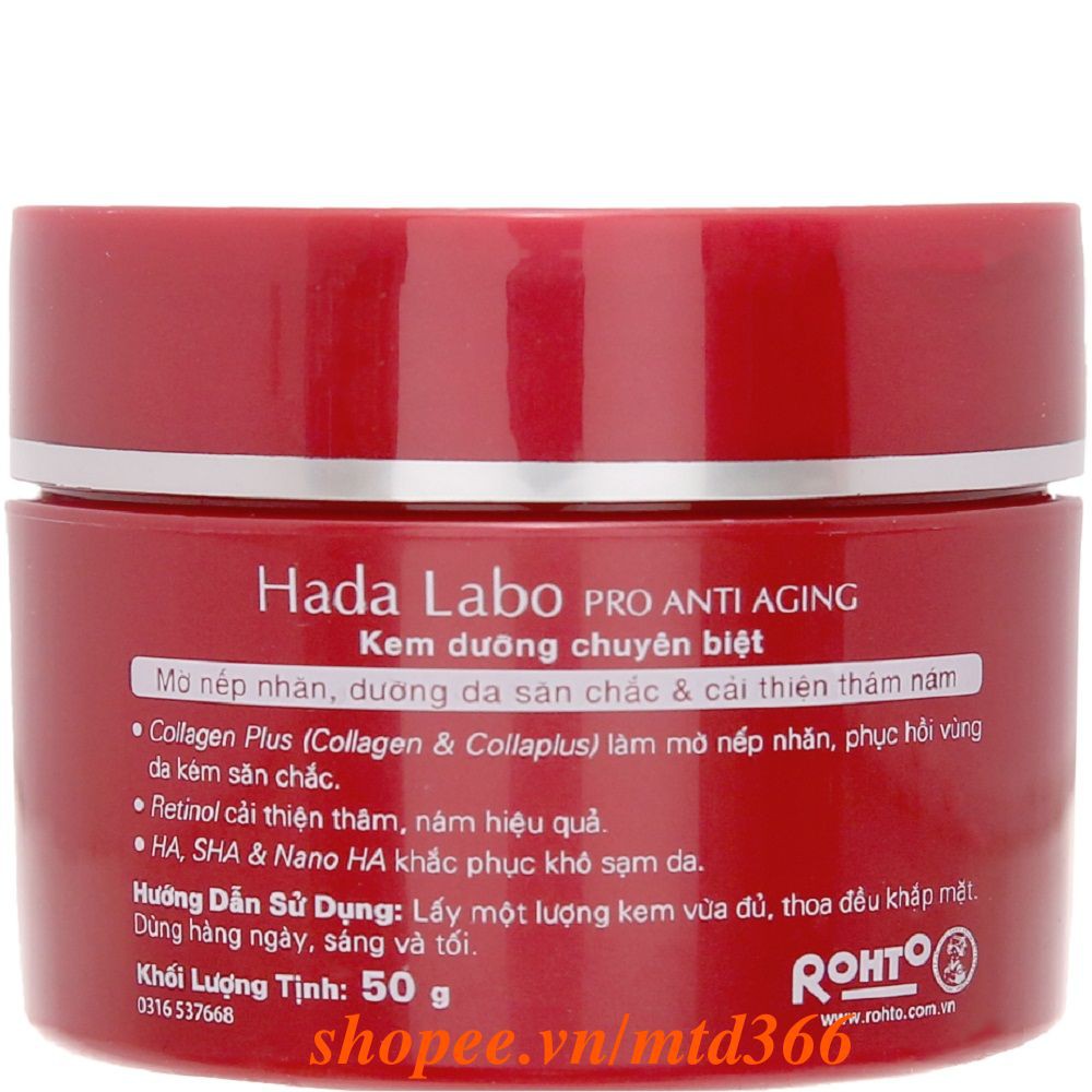 Kem Dưỡng 50g Ngăn Ngừa, Trị Lão Hóa Hada Labo Pro Anti Aging Collagen Plus Cream, Chính Hãng.