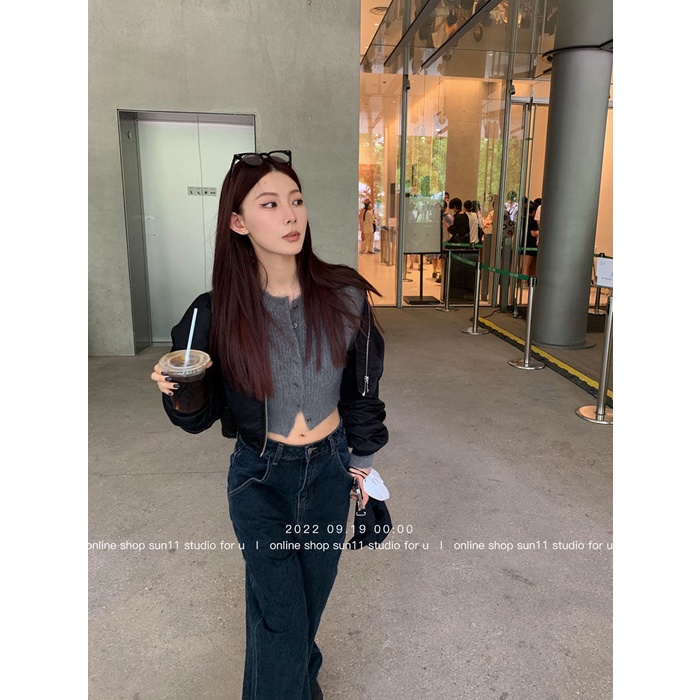 Áo Khoác Cardigan Dệt Kim Cổ Tròn Màu Trắng Thời Trang 2022 Mới Cho Nữ