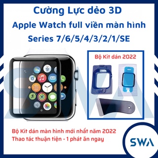 Cường lực dẻo 3D full màn hình cho Apple watch full series 1 2 3 4 5 6 7 SE 38mm 40mm 42mm 44mm 41mm 45mm