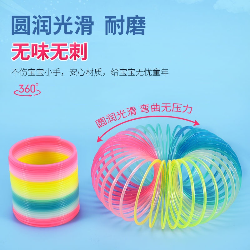 Đồ chơi vòng lò xo ma thuật 5cm màu cầu vồng kích thích trí não cho trẻ em