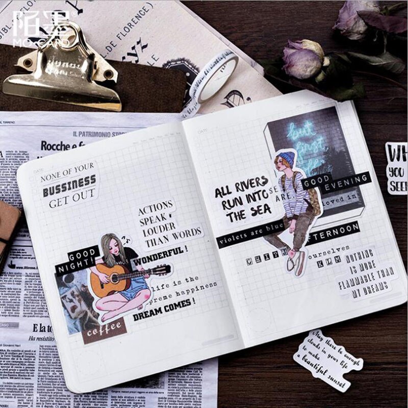 Hộp 46 Miếng Dán Giấy Báo Trang Trí