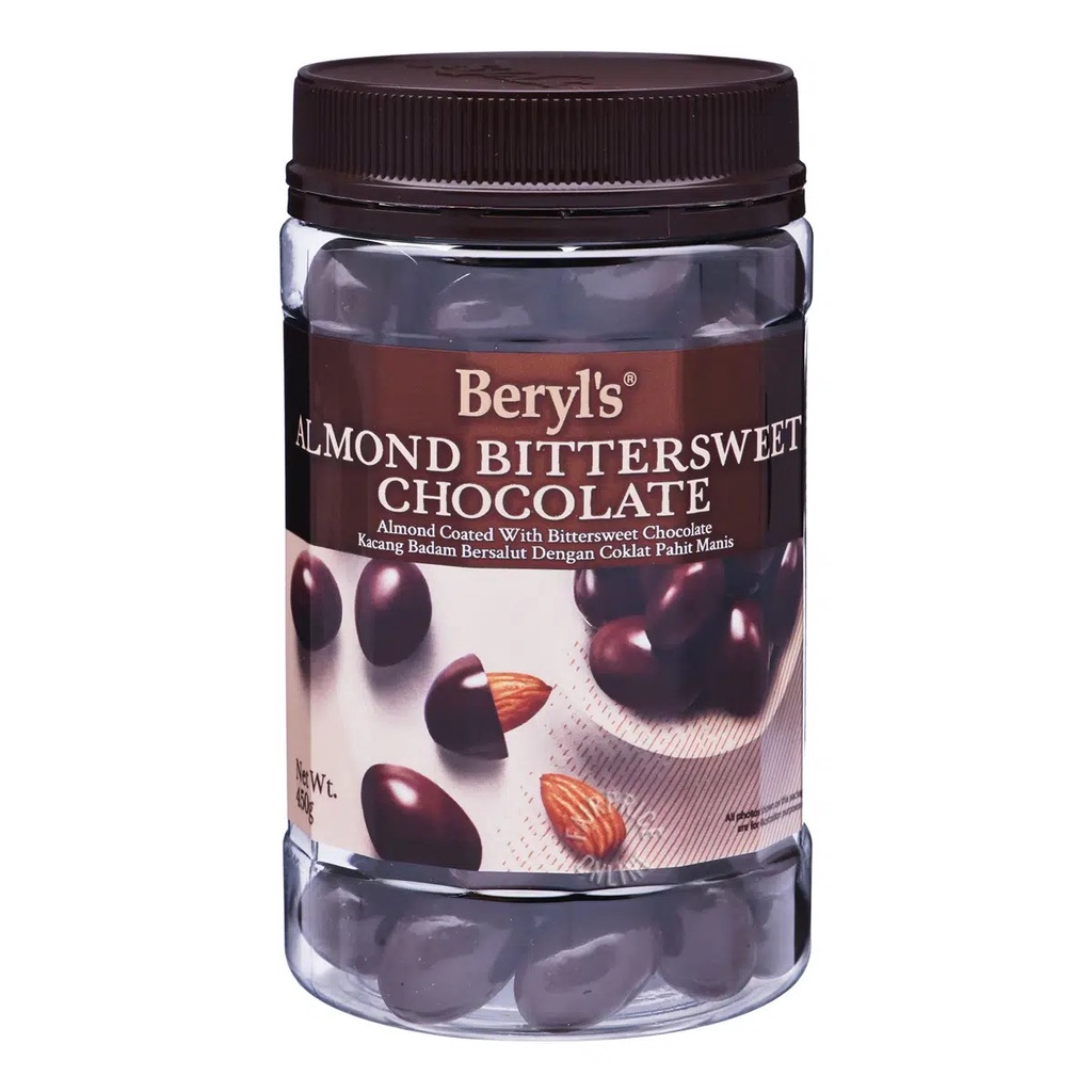 Chocolate Beryl’s 450g mẫu mới 2023 Malaysia chocolate đắng nguyên chất hạnh nhân