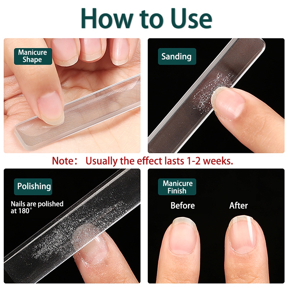 TOGEWITHU Cây Giũa Móng Tay Chuyên Nghiệp Bằng Kính Nano Chất Lượng Cao