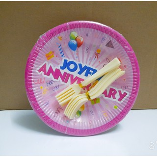 Đĩa Giấy 17cm Kèm Nĩa - 10 Cái
