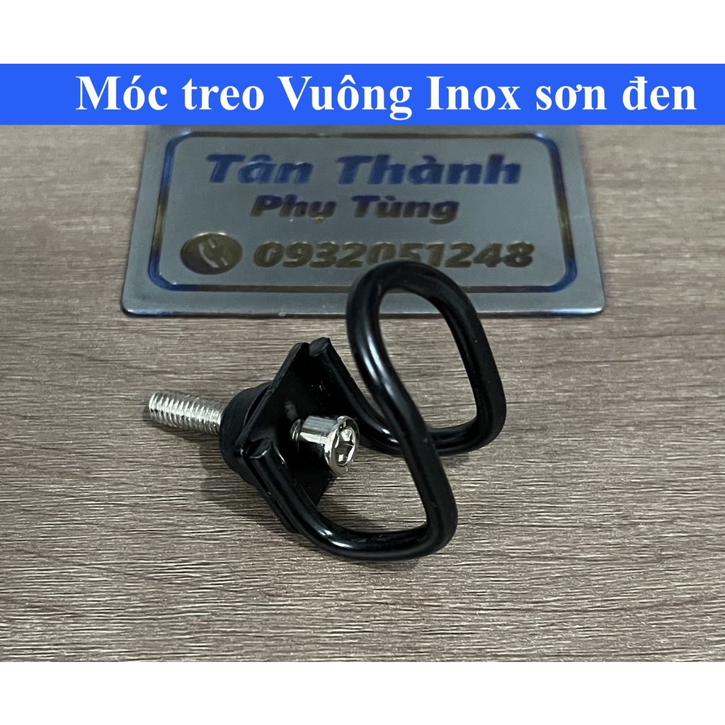 Móc treo xe máy Kiểu Vuông,Chữ U Inox sơn đen- 1 cái