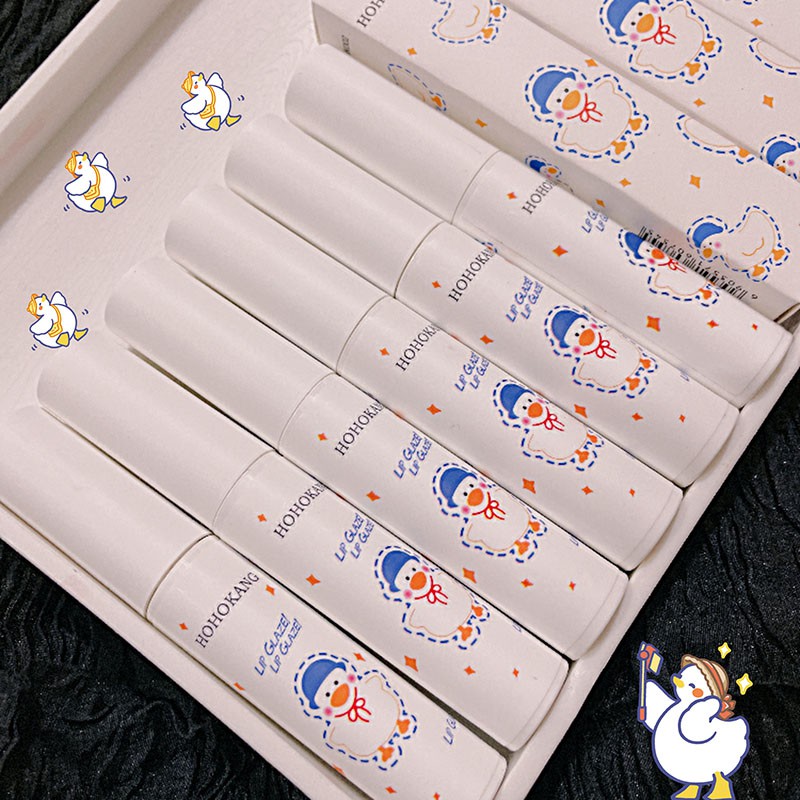 [Hàng mới về] Son bóng trang điểm nhiều màu thời trang họa tiết vịt dễ thương