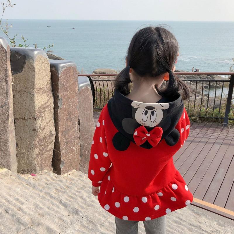 Áo Hoodies Có Nón Dài Tay In Hình Chuột Mickey Cho Bé