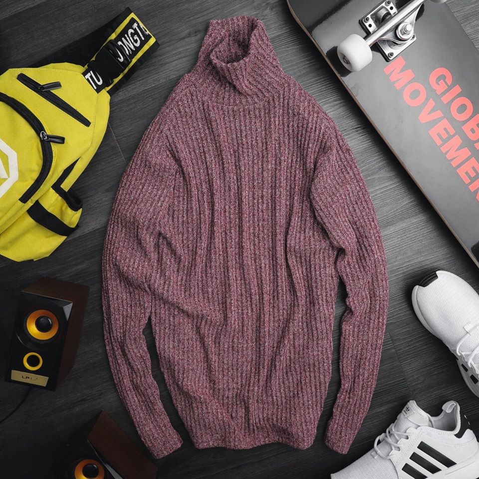 Áo Len Cổ Lọ Màu Trơn