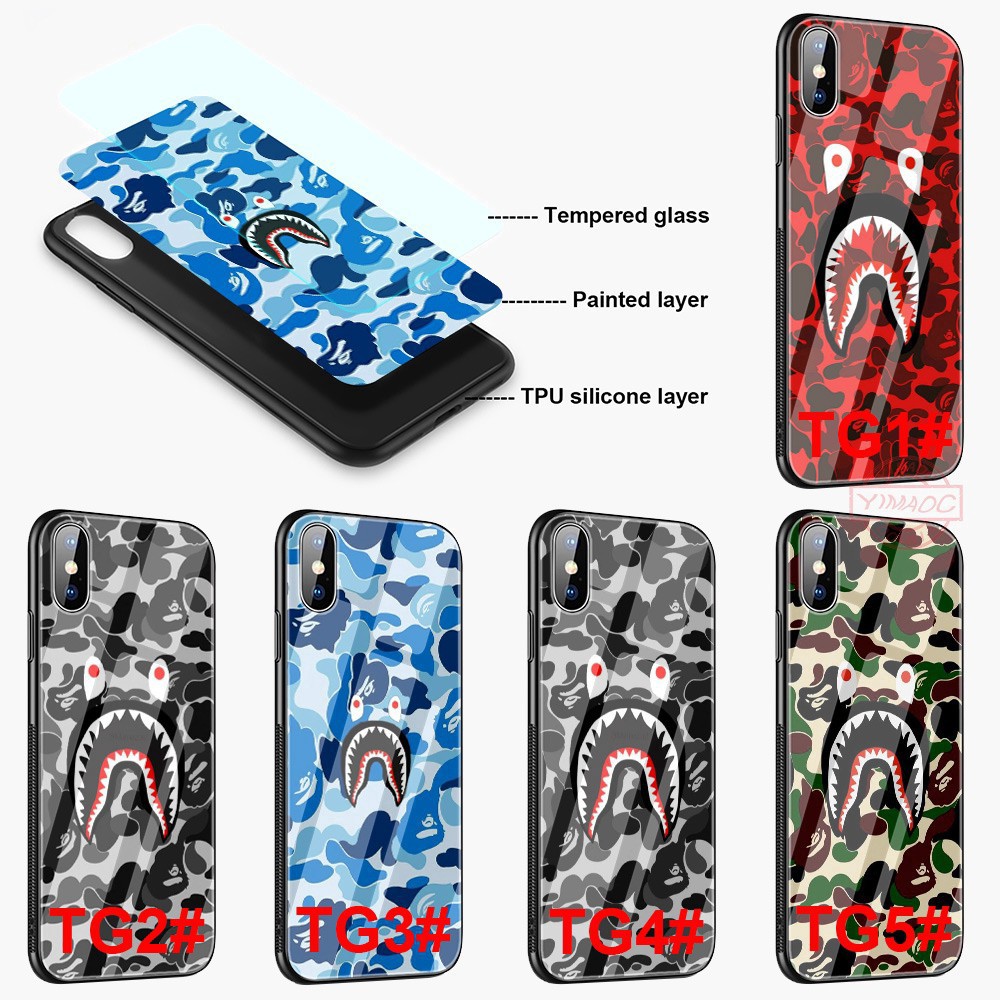 Ốp điện thoại in hình bape shark cá tính cho ip 6 6s plus 13 13p 7 plus 8 plus x xs xr xs max - a502
