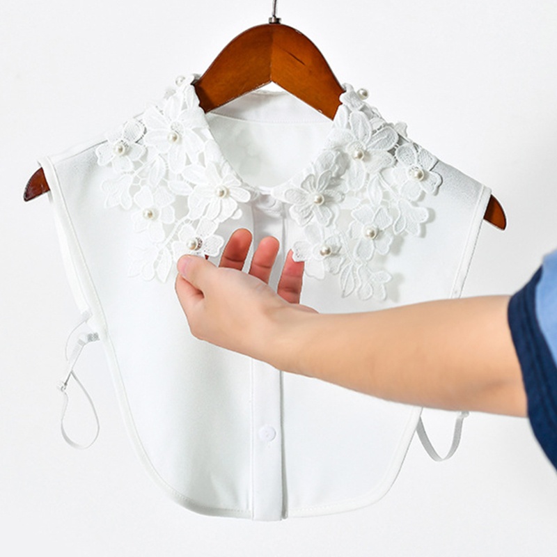 Cổ Áo Sơ Mi Đính Ngọc Trai Giả Phong Cách Hàn Quốc Thời Trang Cho Nữ