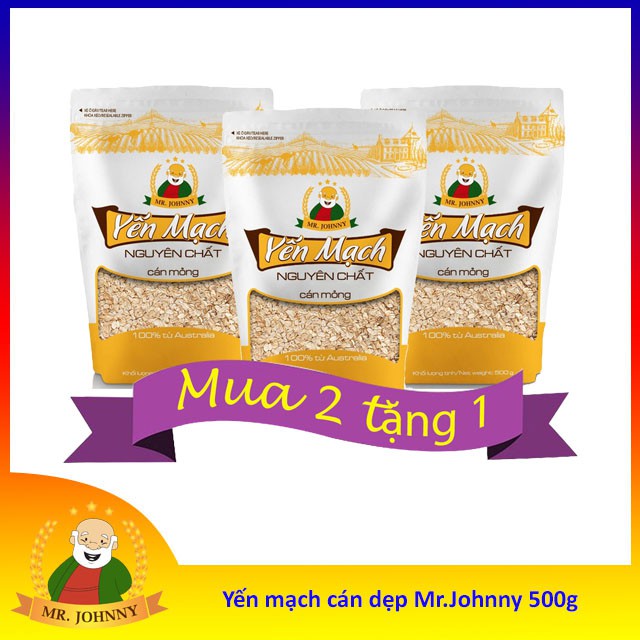 [MUA 2 TẶNG 1] Yến mạch cán mỏng Mr Johnny bịch 500g