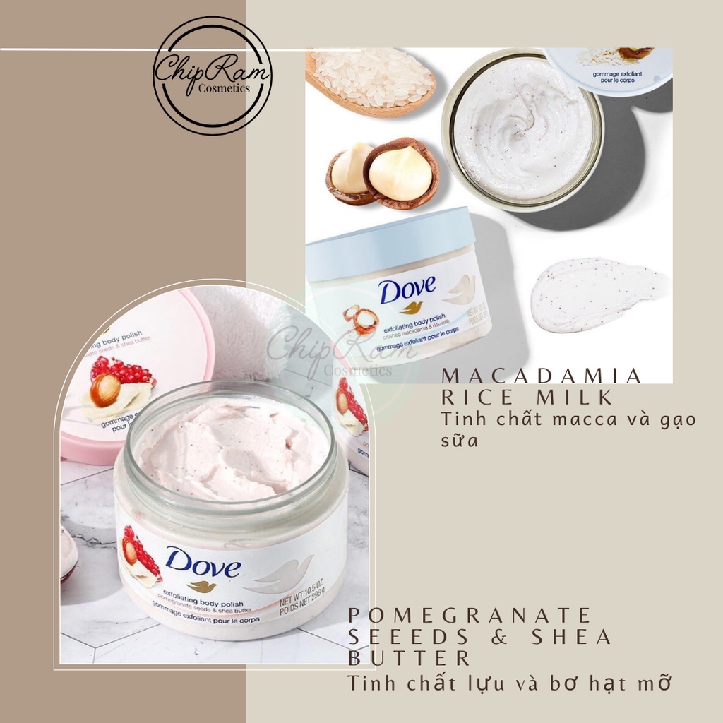 Tẩy da chết dove bản Đức  225ml