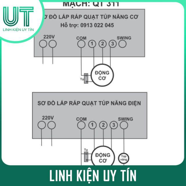 Bộ Mạch Điều Khiển Quạt Từ Xa QT-311 và QTX-5K1 (Chế Quạt Cây và Treo Tường Thành Từ Xa)