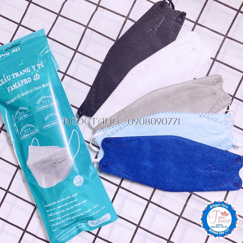 Set 50 cái khẩu trang KF94 Nam Anh - 4D Famapro kháng khuẩn