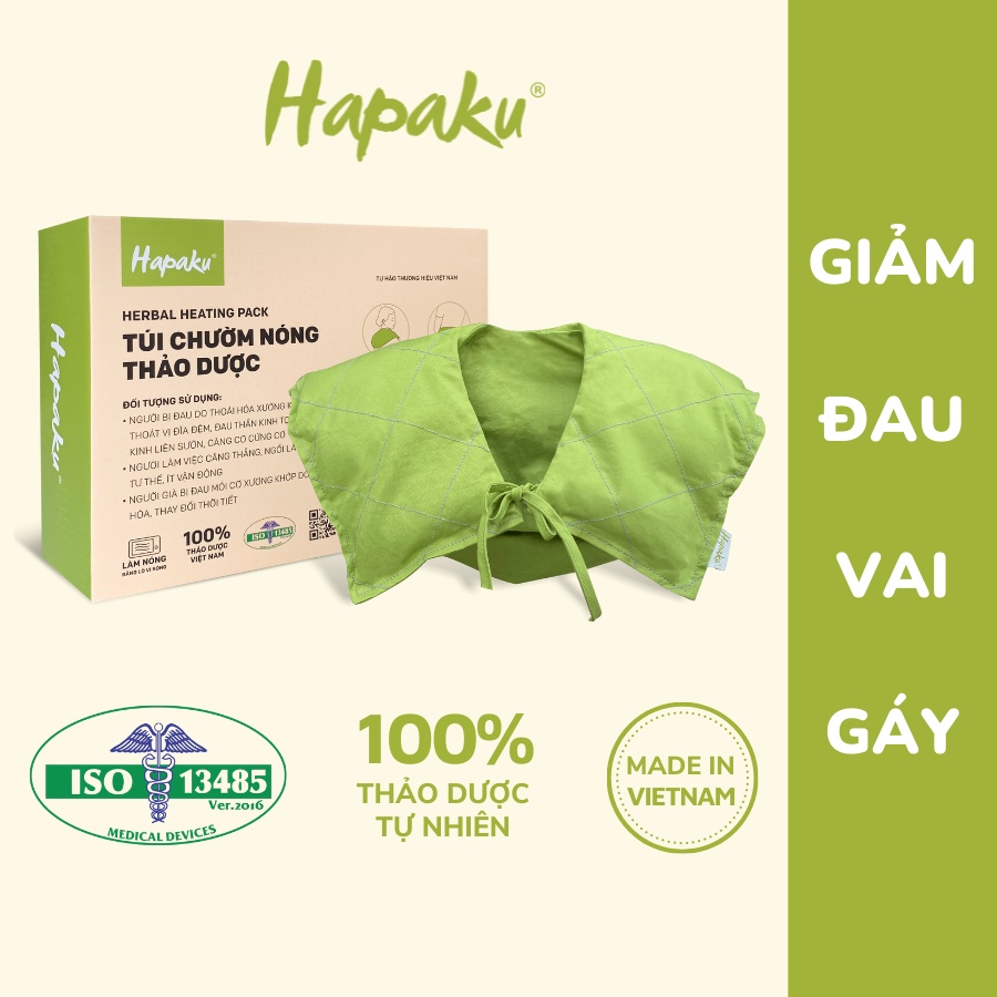 Túi Chườm Nóng Giảm Nhức Mỏi Vai Gáy Hapaku, 100% Thảo Dược Tự Nhiên, Giúp Thư Giãn Ngủ Ngon